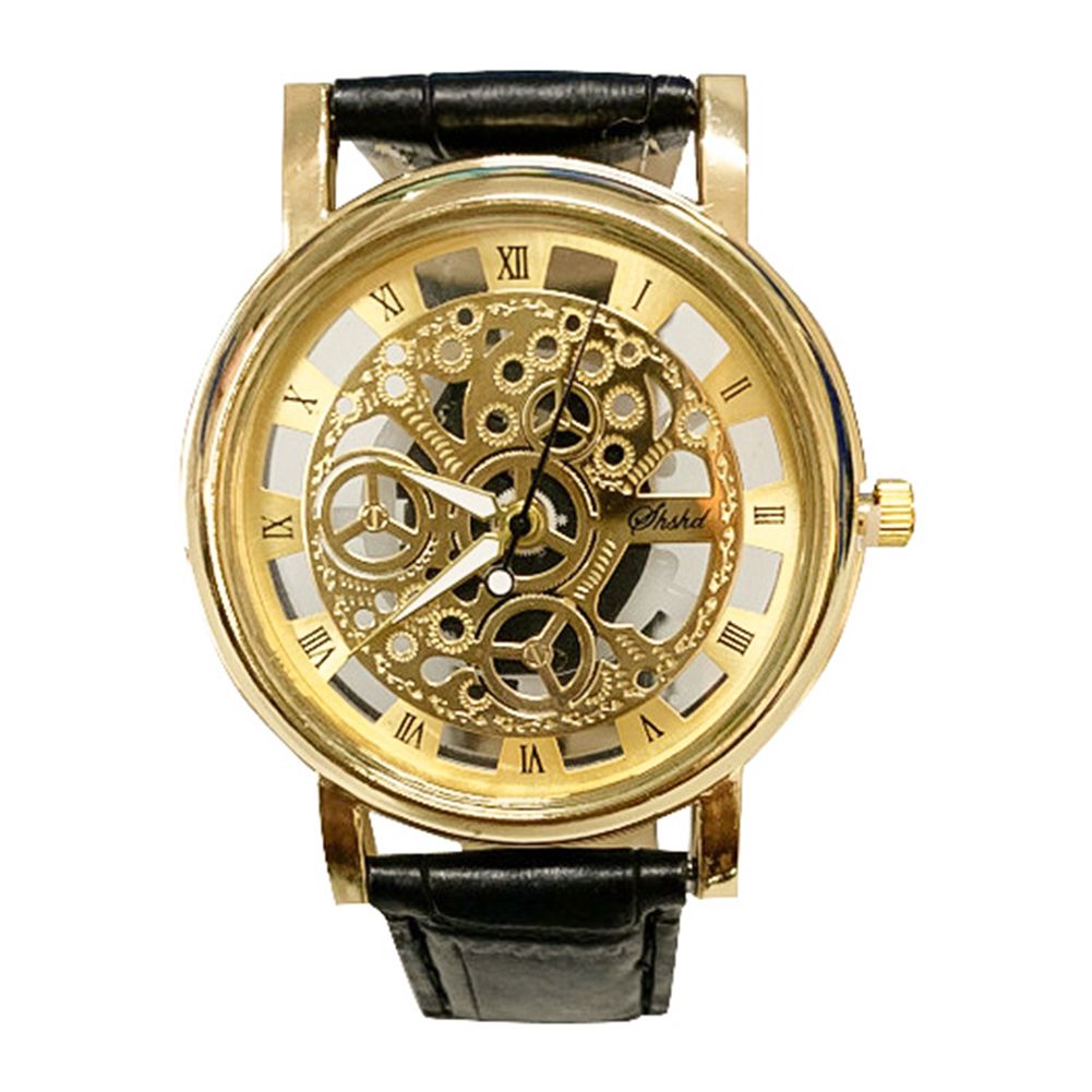 Men Fashion Business Roman Numerals Sports-Golden + Black