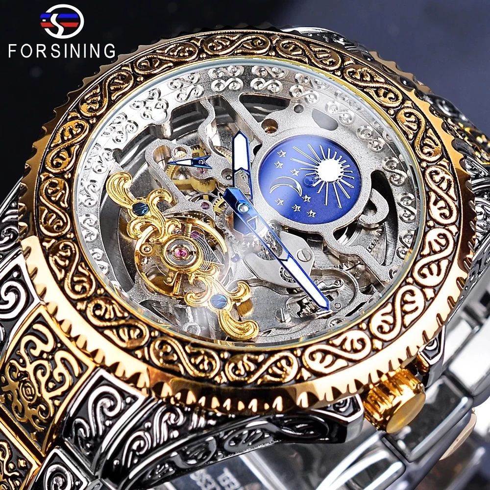 Forsinging Brand Fashion Business Retro Automatic Mechanical Men's Watch