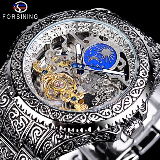 Forsinging Brand Fashion Business Retro Automatic Mechanical Men's Watch
