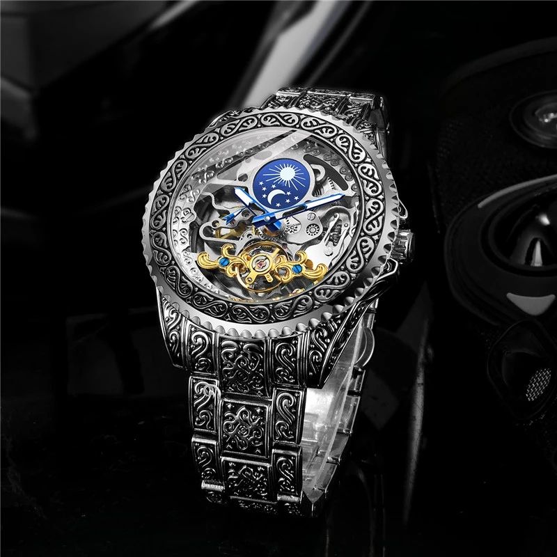 Forsinging Brand Fashion Business Retro Automatic Mechanical Men's Watch