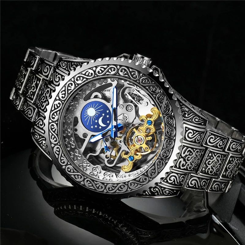Forsinging Brand Fashion Business Retro Automatic Mechanical Men's Watch