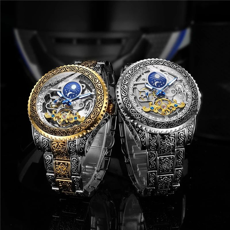 Forsinging Brand Fashion Business Retro Automatic Mechanical Men's Watch
