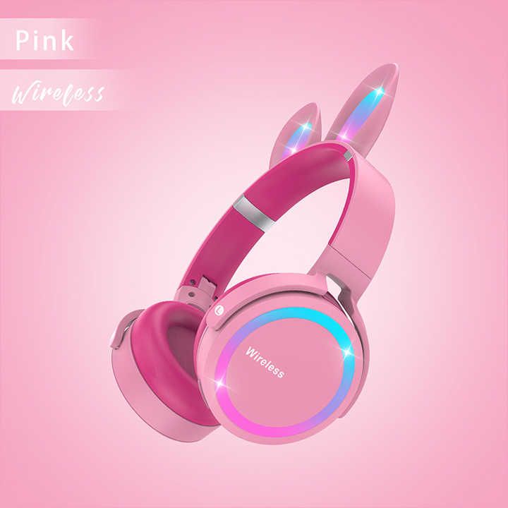 2022 New Wireless Earphones Rgb Rabbit Ears Headset