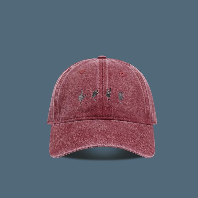 ( Red)COKK Baseball Cap Women Sunscreen Retro Shown Face Small Sun Hat For Men Couple Casual Ou WJ