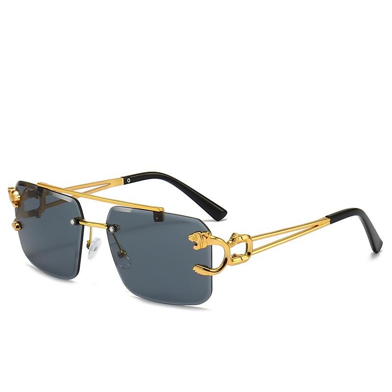 2023 New Double Beam Beveled Sunglasses for Men and Women, Frameless Eyeglasses