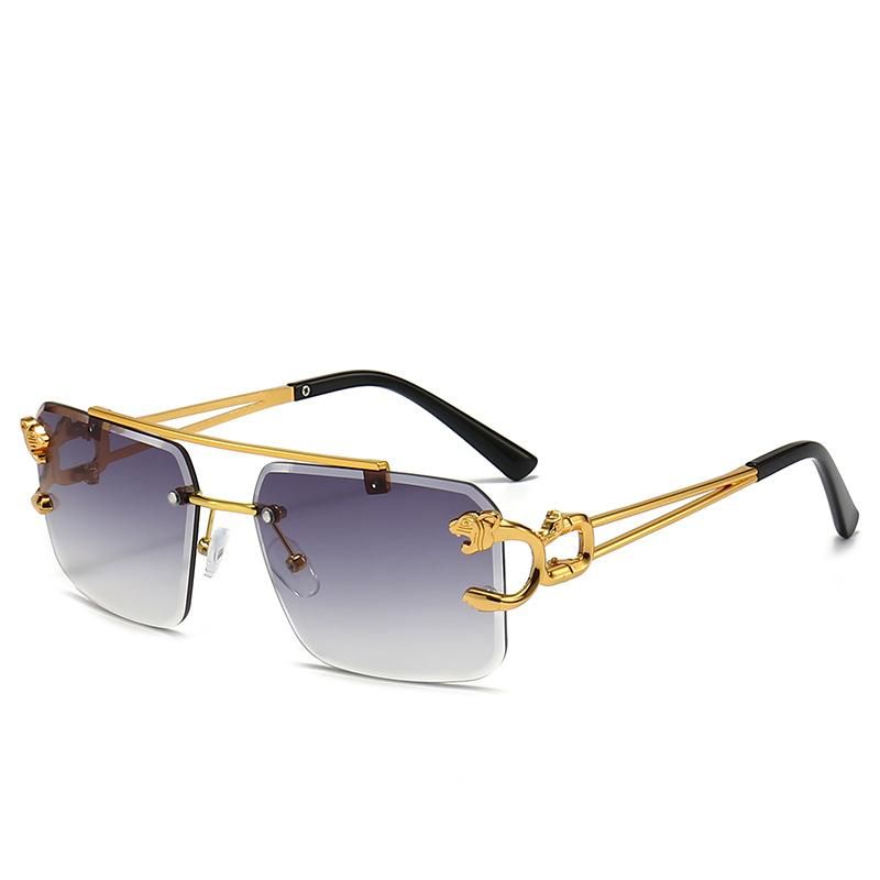 2023 New Double Beam Beveled Sunglasses for Men and Women, Frameless Eyeglasses