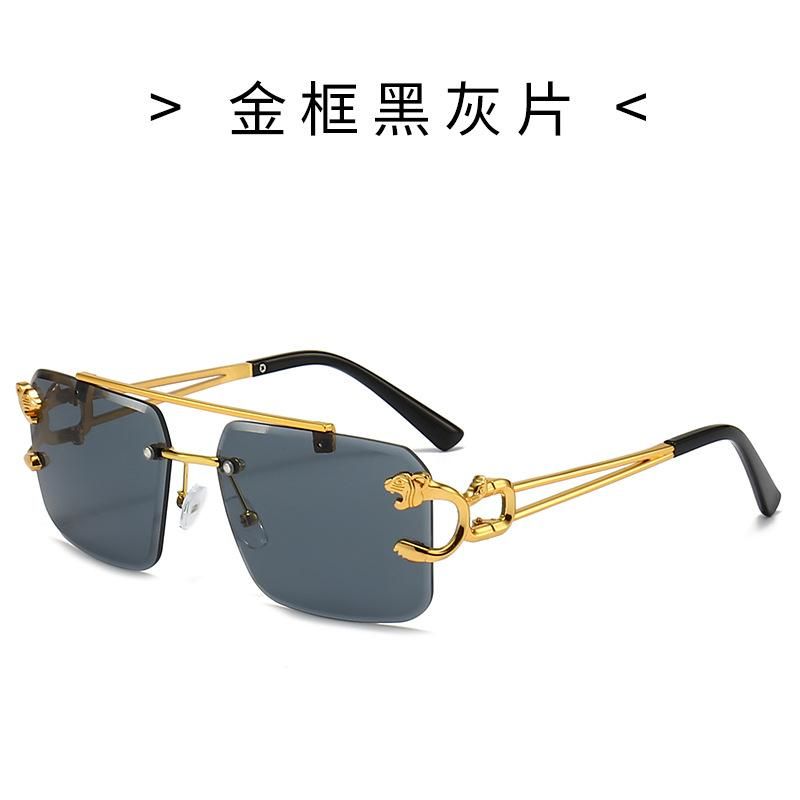 2023 New Double Beam Beveled Sunglasses for Men and Women, Frameless Eyeglasses