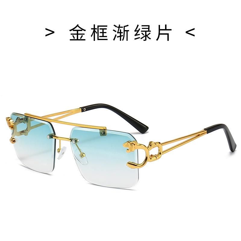 2023 New Double Beam Beveled Sunglasses for Men and Women, Frameless Eyeglasses