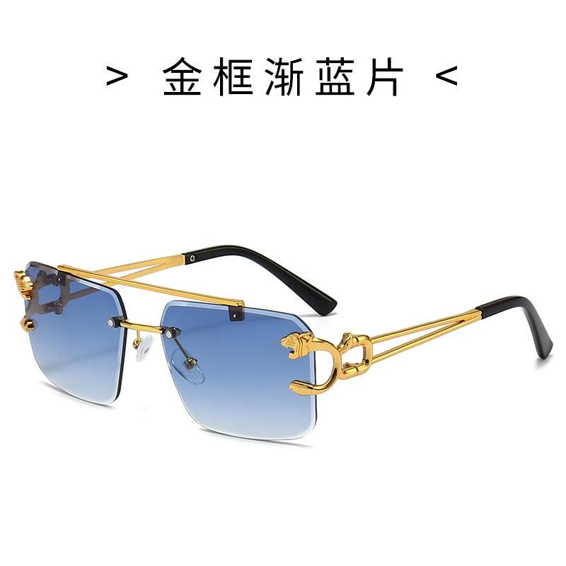 2023 New Double Beam Beveled Sunglasses for Men and Women, Frameless Eyeglasses