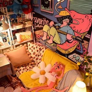 Illustration Background Cloth Hanging Cloth Dormitory Renovation Wall Covering Bedroom Bedside Decorative Tapestry