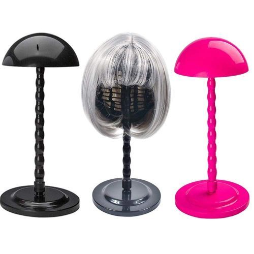 2 Pcs Of Detachable Wig Stands Mannequin-black & Pink