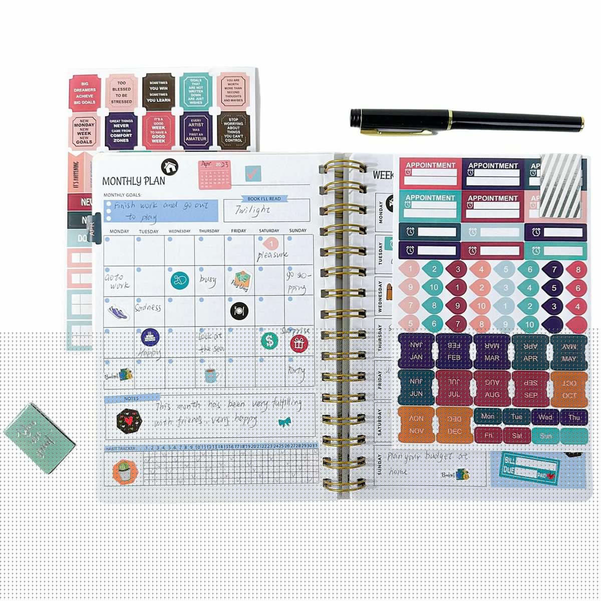 DIY Journal Kit Planner Notebook Scrapbook & Diary Supplies Set Fun Cute Art & Crafts Stuff Including Sticker/Paper Clip/Picture Frame/Glittery Tape/Magnetic Bookmark Great Gift for 8-14 Year Old Girl Teens