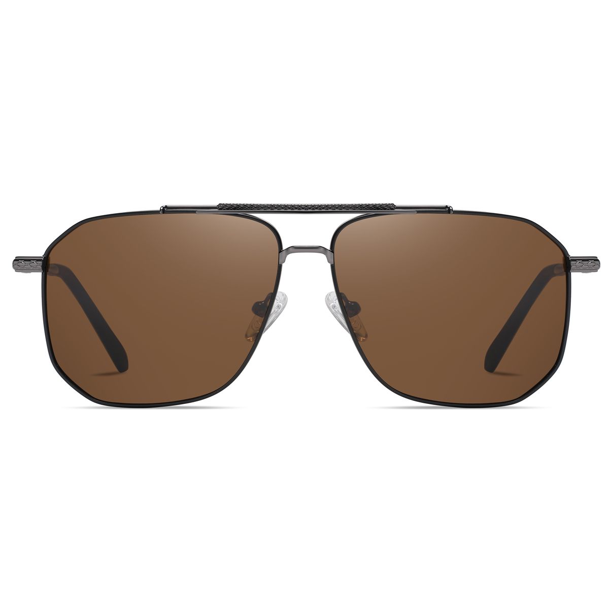 Men's Aviator Polarized Sunglasses Square Metal Frames