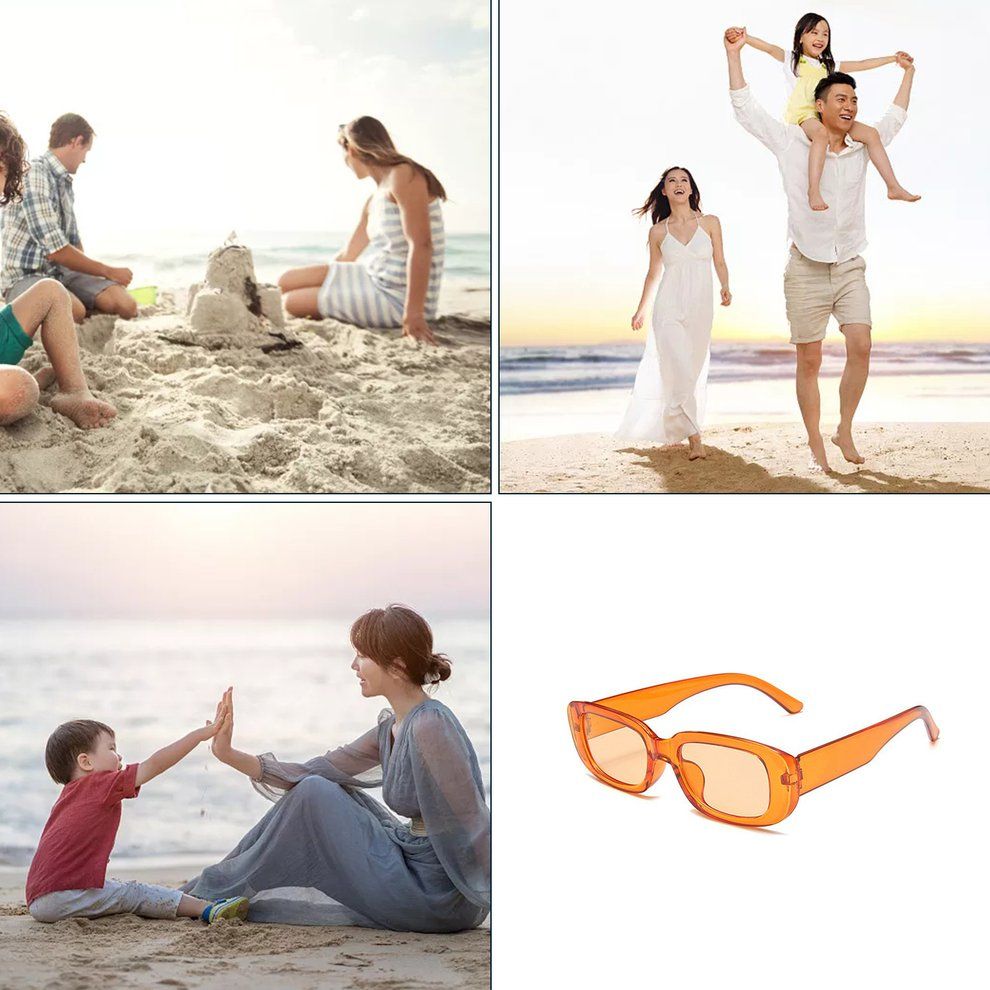 Small Frame Square Sungl Es  Olorful Street S Ing Durable Eyegl Es-orange-146 * 138mm
