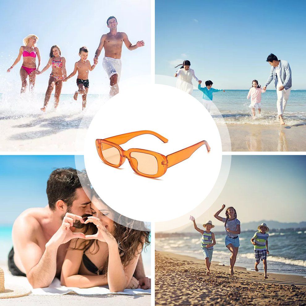 Small Frame Square Sungl Es  Olorful Street S Ing Durable Eyegl Es-orange-146 * 138mm