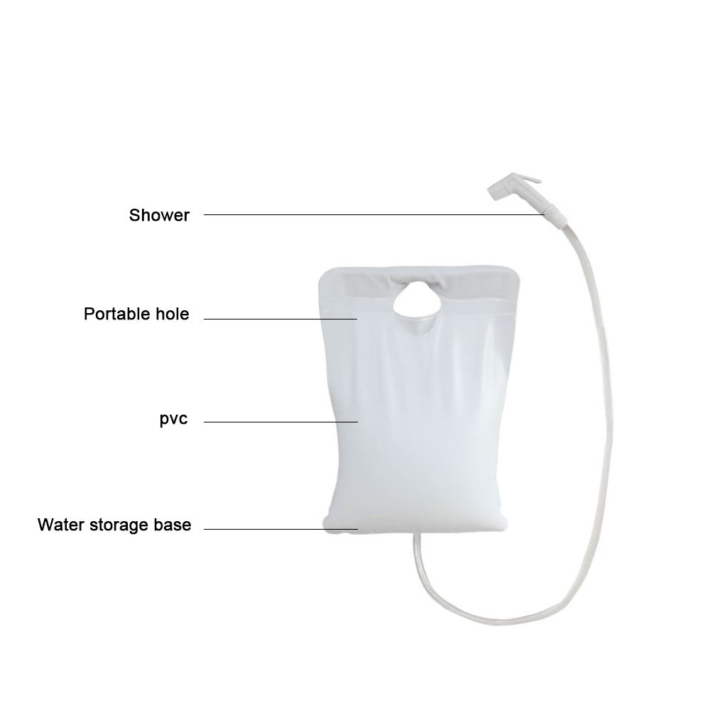 10L PVC Shower Bag Portable Camping Water Bag Bath Pouch