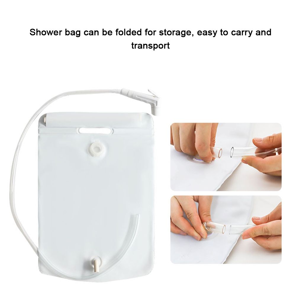 10L PVC Shower Bag Portable Camping Water Bag Bath Pouch