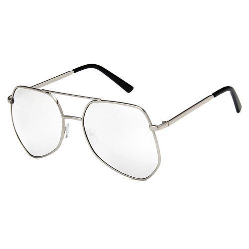 Metal Big Frame Sunglasses Polygonal Colorful Reflective