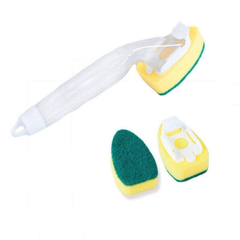 Creative Cleaning Sponge Detachable Handle Plus Detergent Sponge Pot Brush Kitchen Decontamination Cleaning Brush