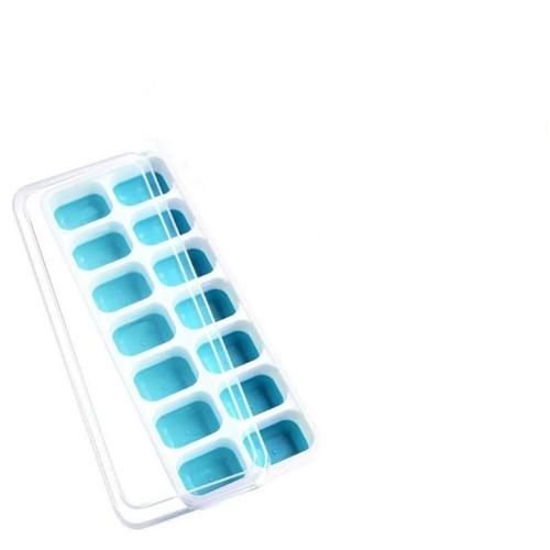 16-grid Food Grade Silicone Ice Mould Maker Tray With Lid Soft Bottom Reusable Ice Tray Ice Mold Kitchen Tools Accessories