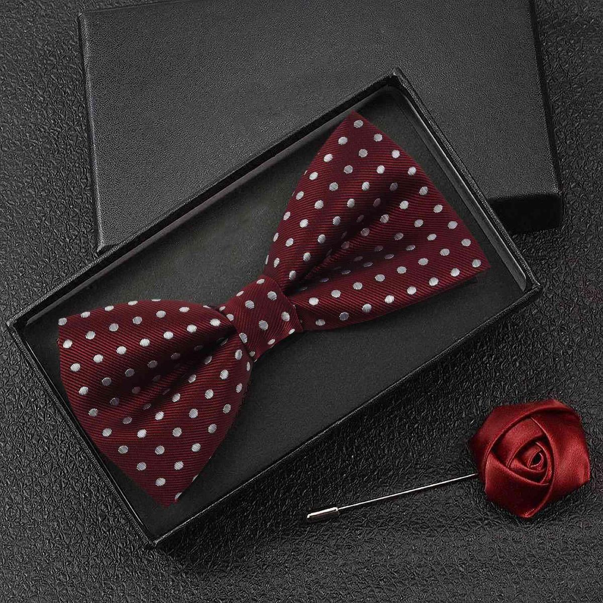 Mens Polka Dot Bow Tie One Size 3 Colours (Red+