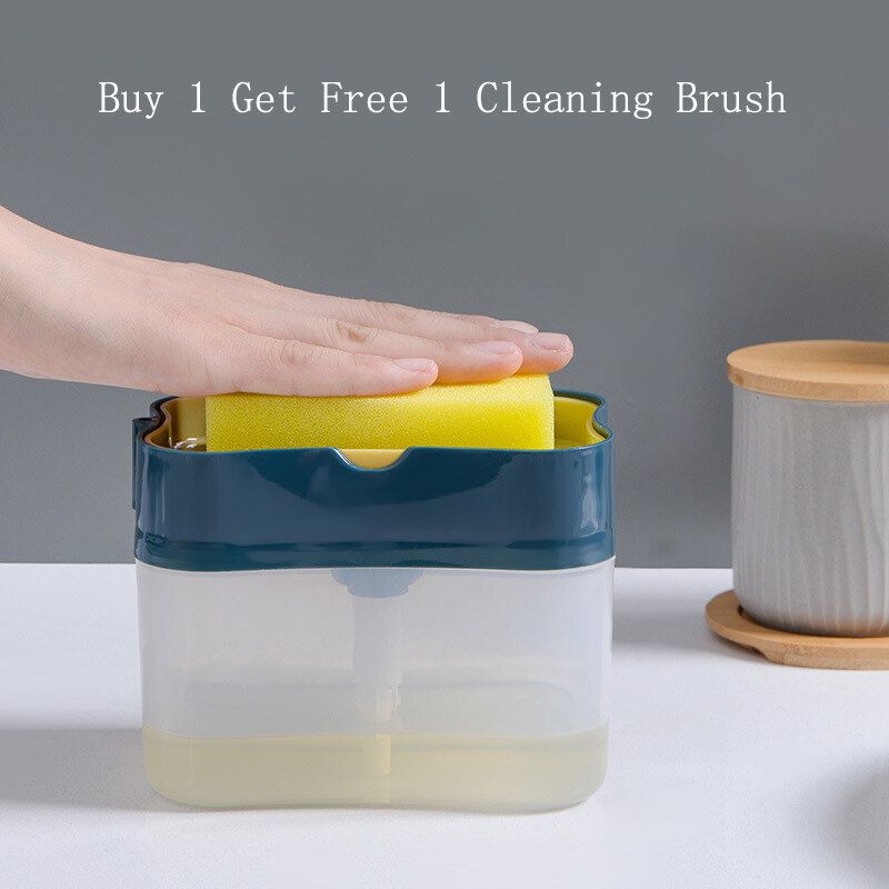 Kitchen 2-in-1 Pump Soap Dispenser And Sponge Caddy