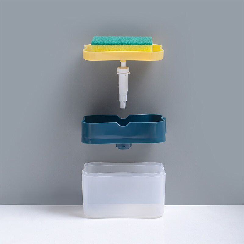Kitchen 2-in-1 Pump Soap Dispenser And Sponge Caddy