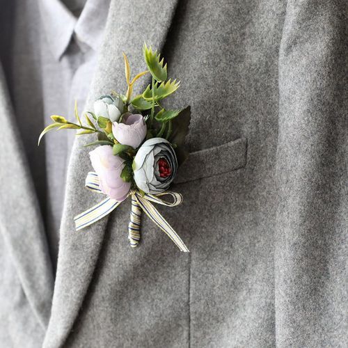 Wedding Grooms Suites Flower Boutonniere Brooch Pin Or European Business Corsage