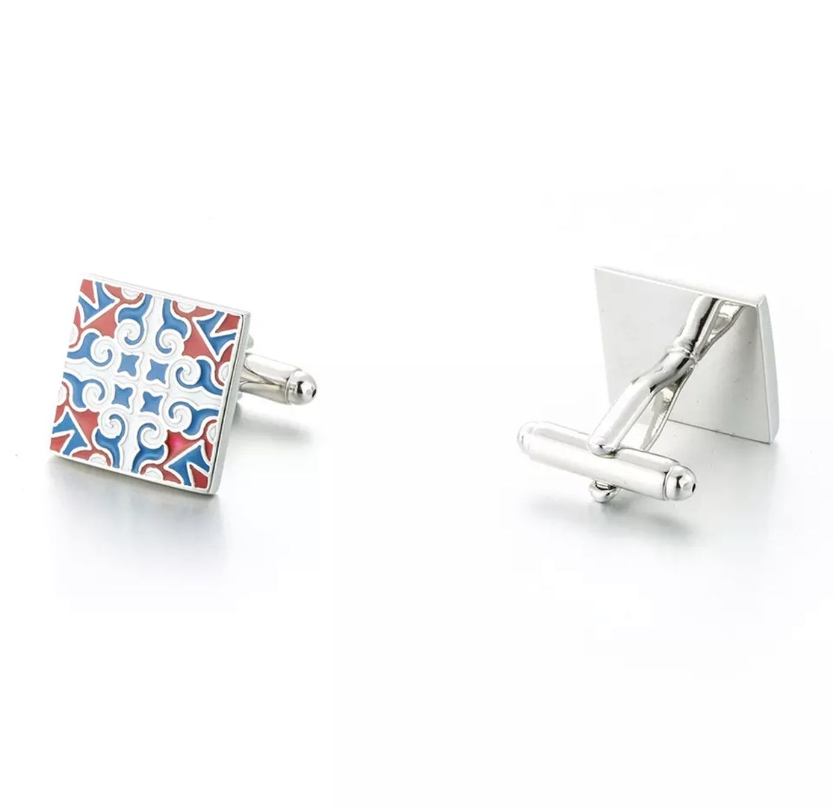 Blue,Red,White & Silver Cufflinks