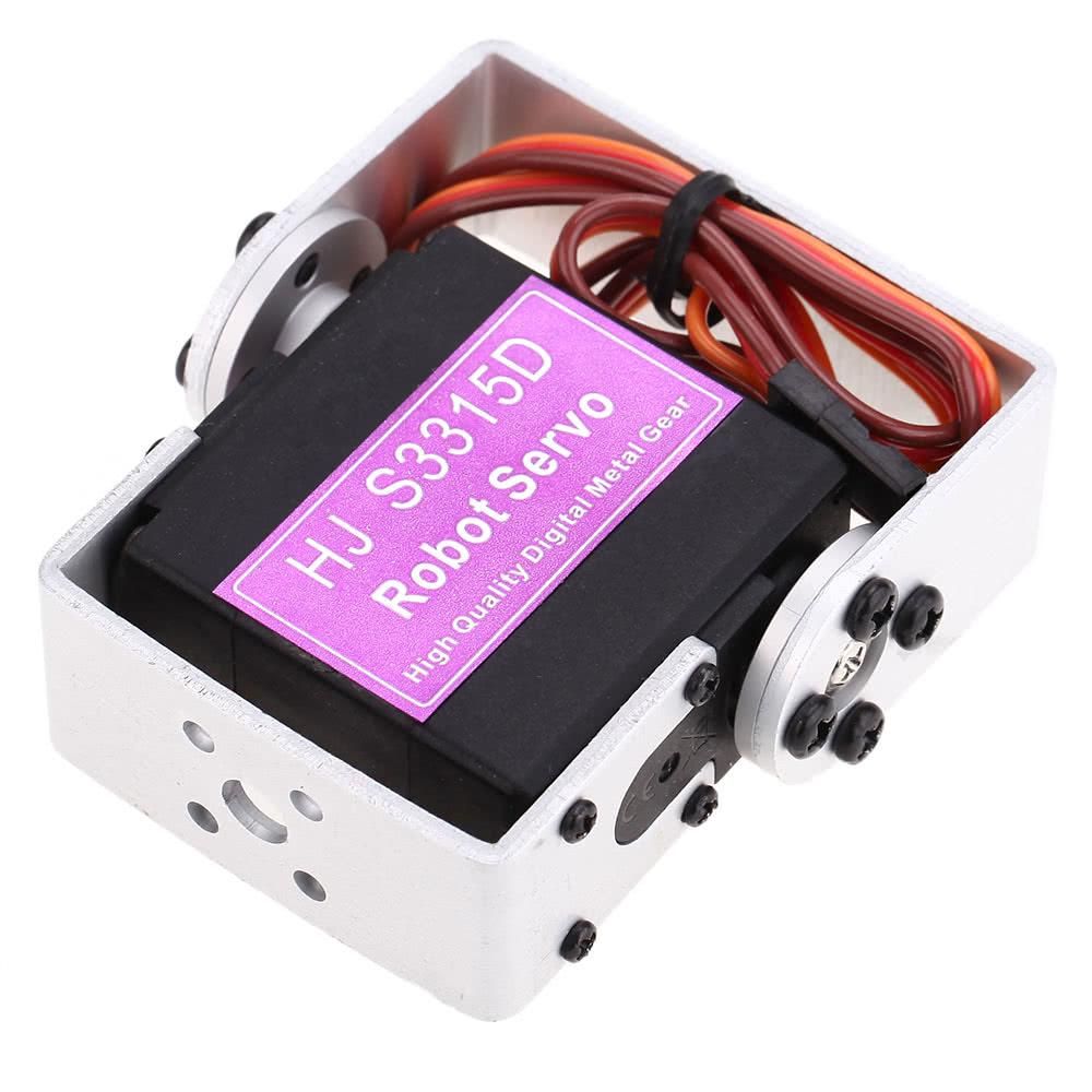 HJ S3315D Hight Performance Full Metal 15KG  Torque Brushed Motor 180° Rotating Digital Robot Servo with Long and Short Straight U Mouting