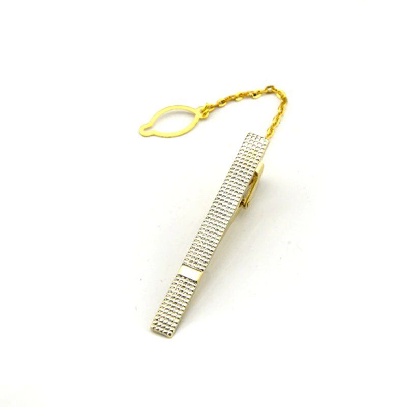Men's Cufflinks Luxury Shirt Cuff Buttons And Tie Clip(Gold)