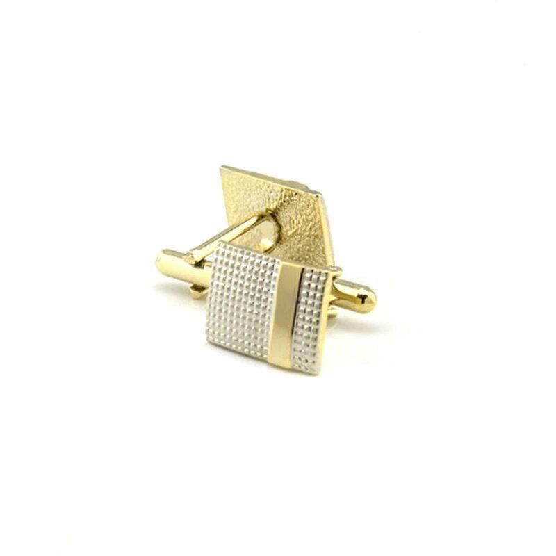 Men's Cufflinks Luxury Shirt Cuff Buttons And Tie Clip(Gold)