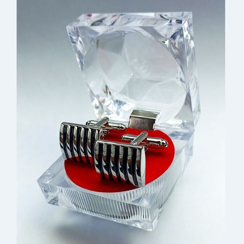Men Cufflinks Ridge Groove Pattern Cuff Links