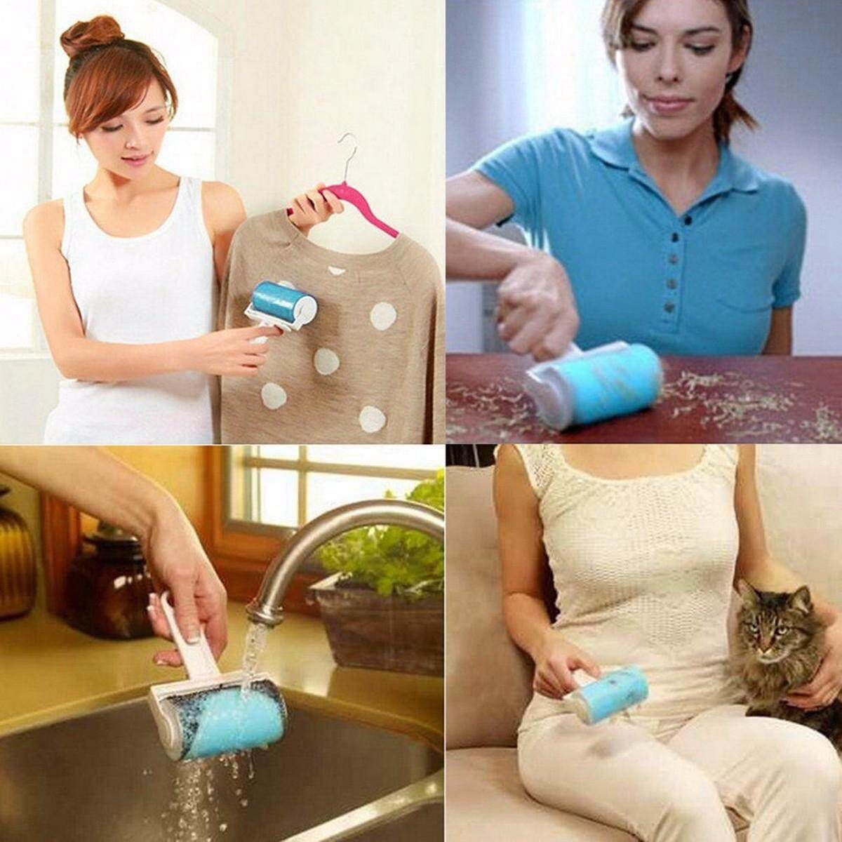Washable Roller Cleaner Lint Sticky Picker Pet Hair Fluff Remover Brush Reusable