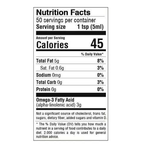 Cold Pressed Chia Oil, Plant-based Oil 8.45ML 250ML