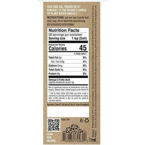 Cold Pressed Chia Oil, Plant-based Oil 8.45ML 250ML