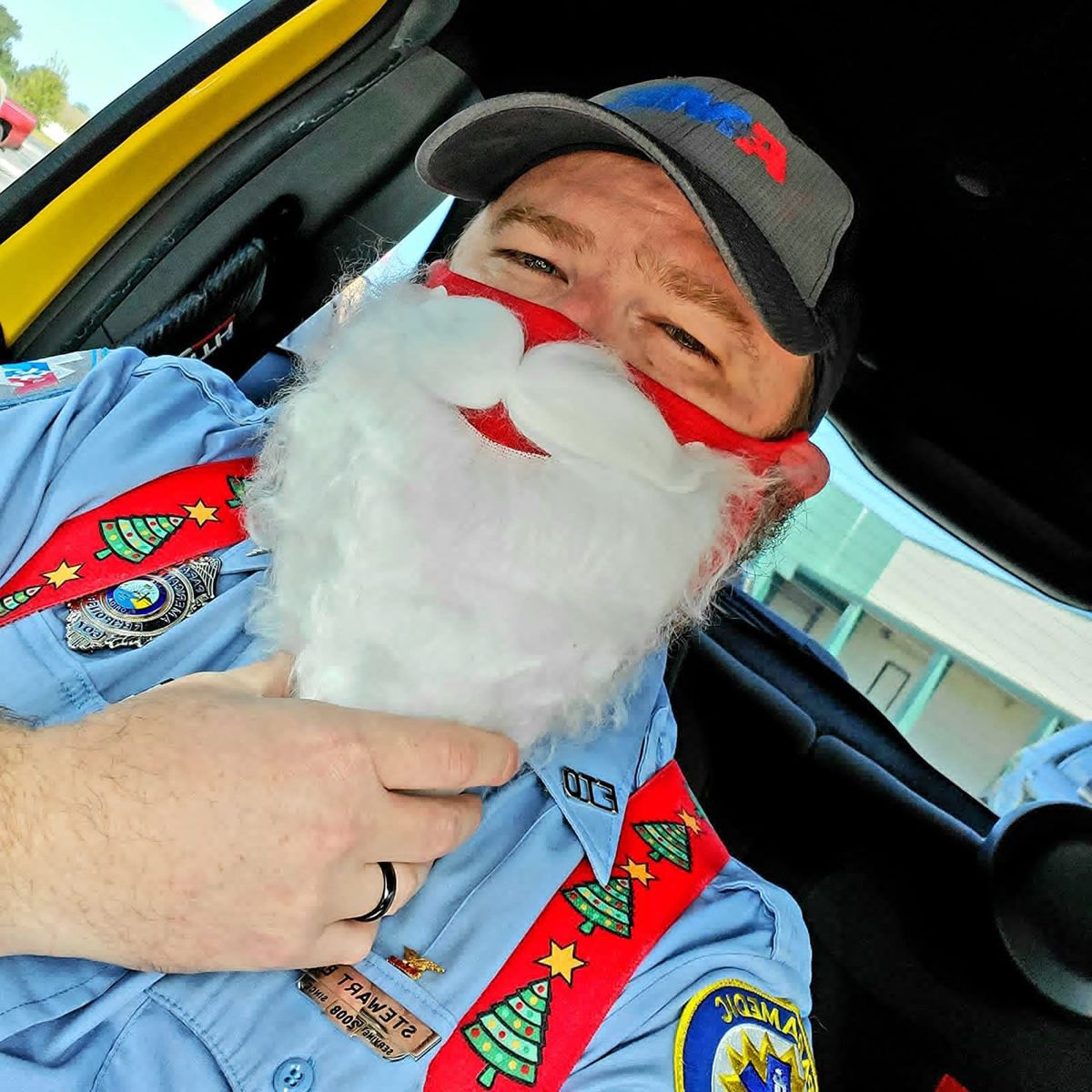 Funny Santa  Claus Beard Mask Washable Christmas Party