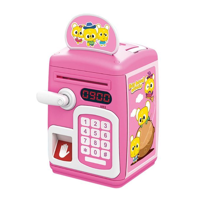 ATM Piggy Bank With Music And Light Saving Box For Boys Girls Pink