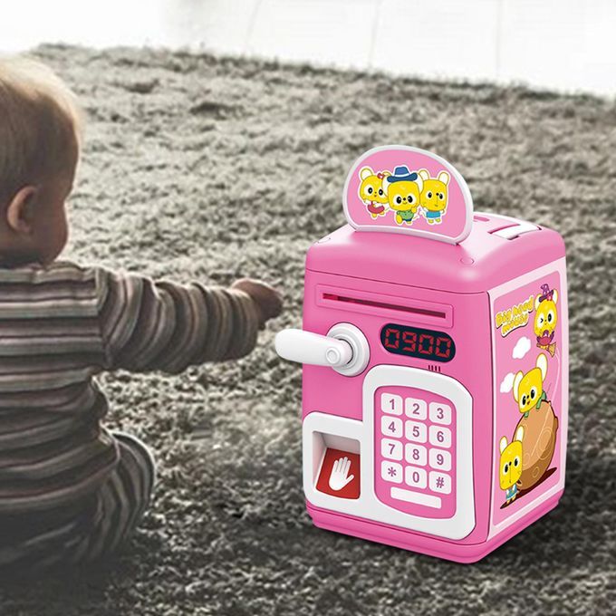 ATM Piggy Bank With Music And Light Saving Box For Boys Girls Pink