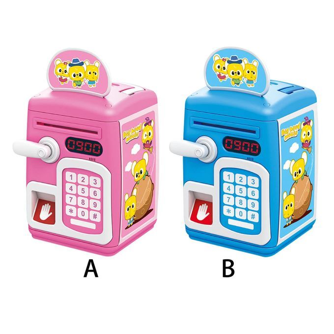 ATM Piggy Bank With Music And Light Saving Box For Boys Girls Pink