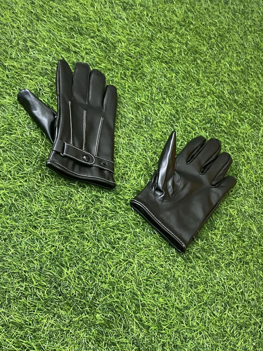 Stylish Classic Leather Unique Black Men's Gloves