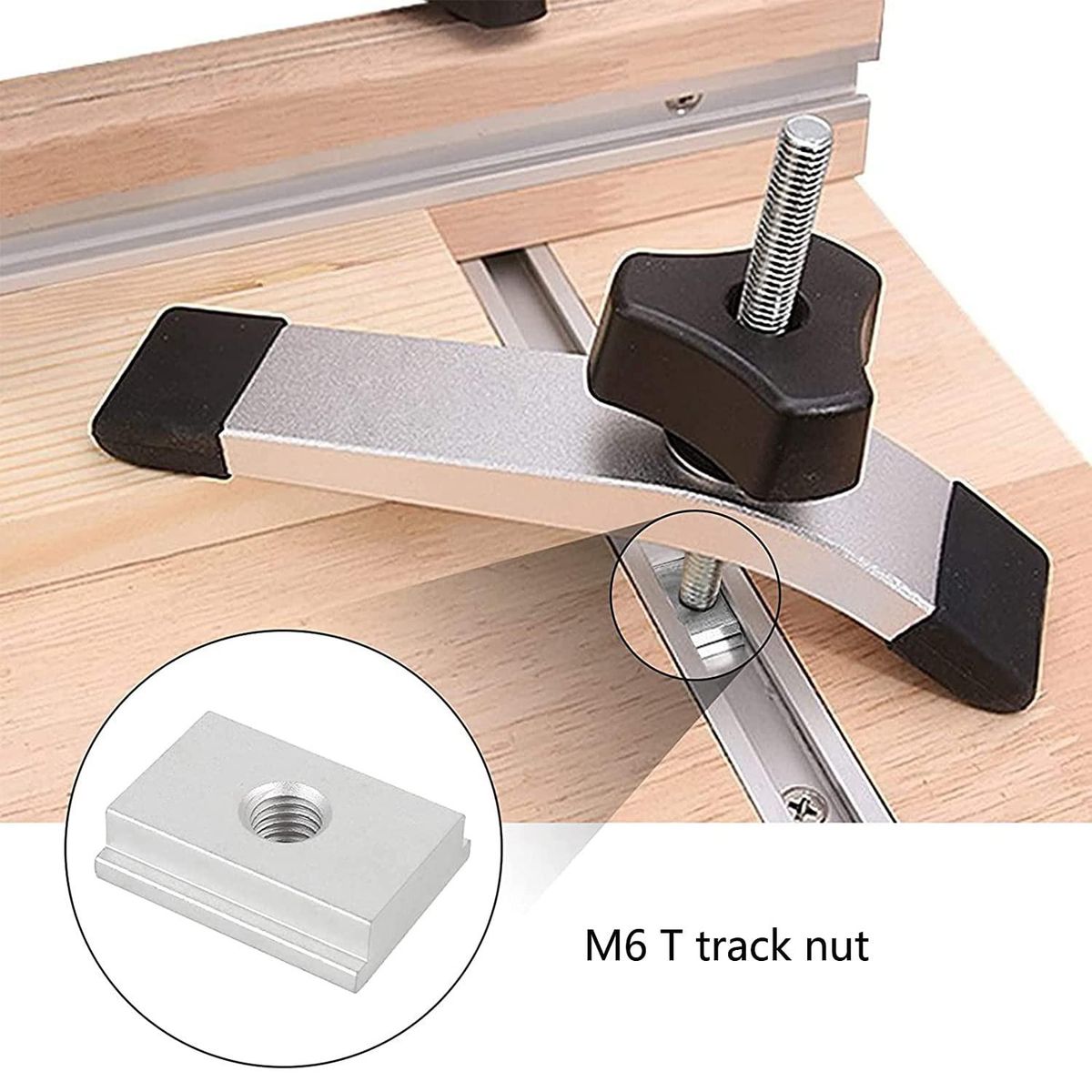 6 Pcs T-Slot Nuts, M6 T-Rail Sliding Nuts, Aluminum Slot