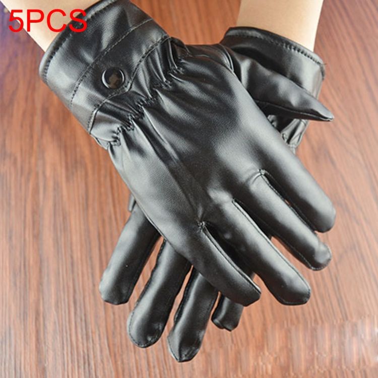 Riding Waterproof PU Leather Warm Gloves