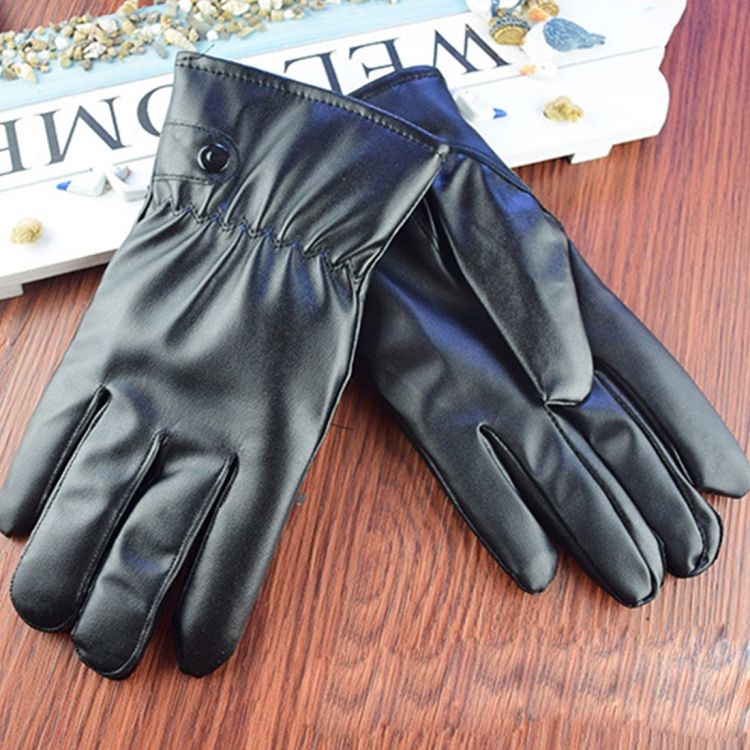 Riding Waterproof PU Leather Warm Gloves