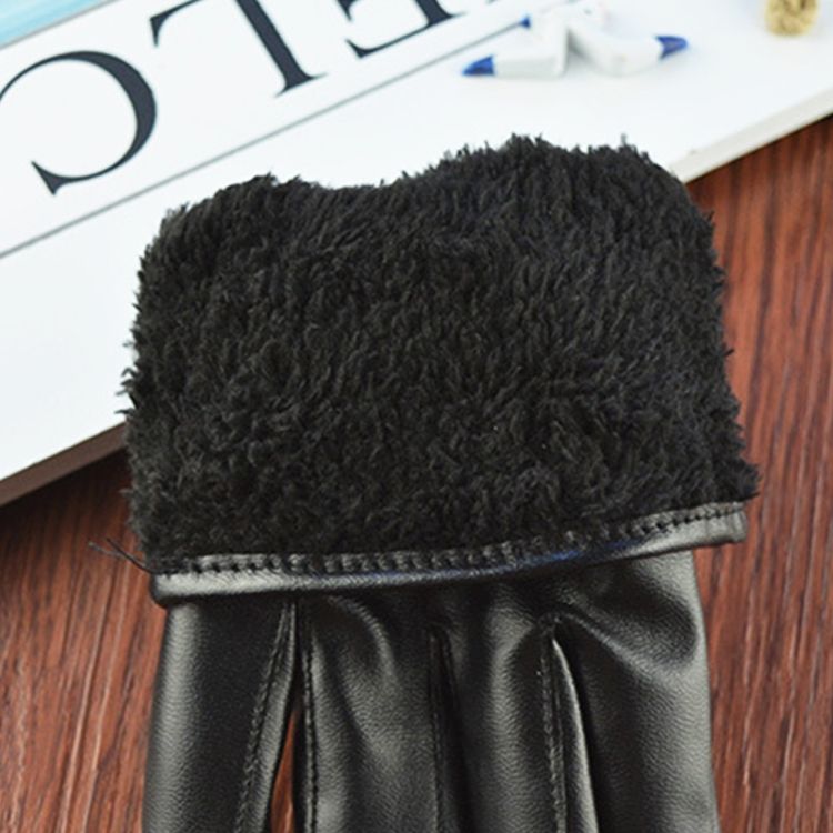 Riding Waterproof PU Leather Warm Gloves