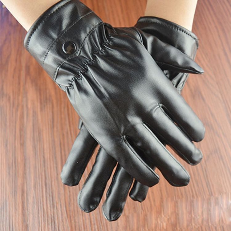 Riding Waterproof PU Leather Warm Gloves