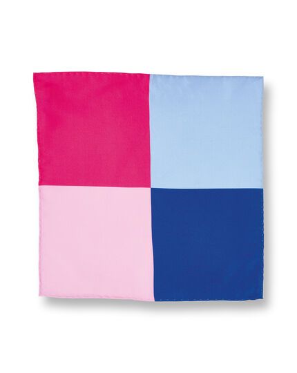 Blue & Pink Quarter Pocket Square