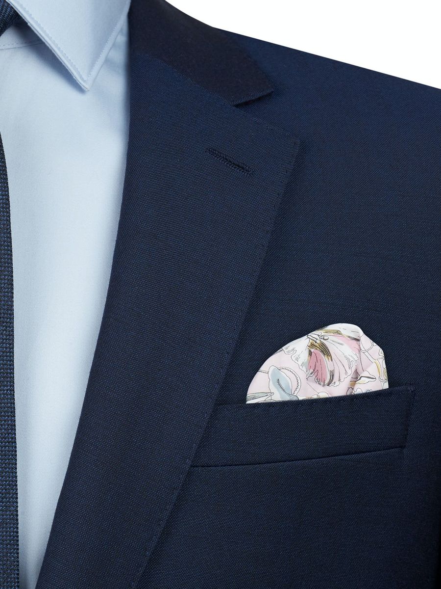 Pocket Square Made With Liberty Fabric Pink Kew Road Print