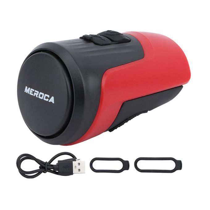 Bicycle Electric Horn Handlebar Bell USB Recharge Anti-Theft Alarm Red