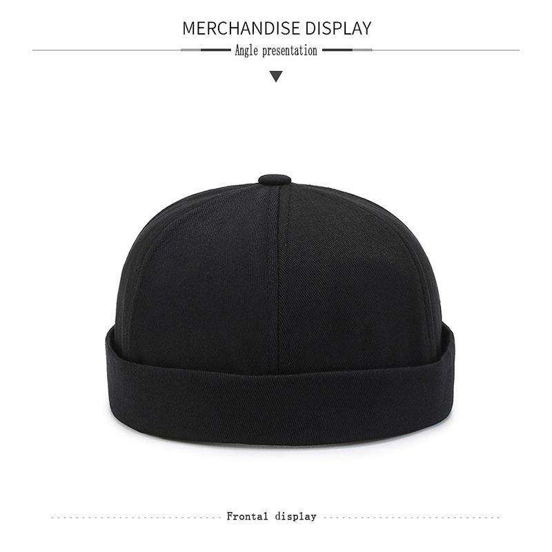 Unisex Adjustable Skullcap Melon Skin Hat Hip Hop - Black